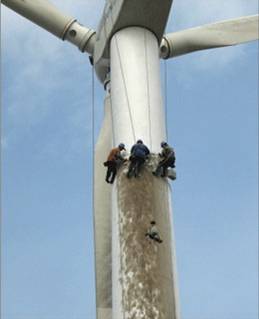 風力發電塔筒設備防腐作業